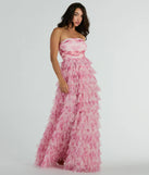 Liliane Garden Rose Ruffled A-Line Formal Dress