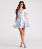 Essential for vacations or summer days, the Vineyard Gal Floral Woven Skater Dress is a sundress or milkmaid dress with sleek and flirty details.