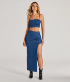 Trendy Match Sleeveless Denim Crop Top