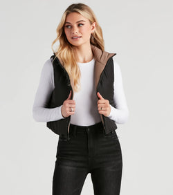 Stylish Puff Reversible Crop Vest