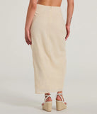 Summer Chic High-Rise Wrap-Slit Midi Skirt