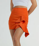 The Iconic Moves Ruffled Ponte Knit Mini Skirt is a trendy women's bottom, designed with modern details and alluring textures to complete chic outfits for 2025.