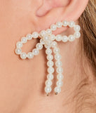 Upscale Chic Faux Pearl Bow Earrings