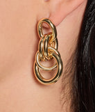 Stylish Crowd Hoop Drop Earrings