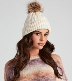 All The Cozy Feels Faux Fur Knit Beanie