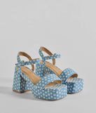 Darling Daisy Platform Denim Block Heels