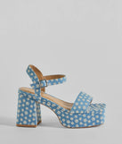 Darling Daisy Platform Denim Block Heels