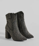 Glam Out West Rhinestone Denim Booties