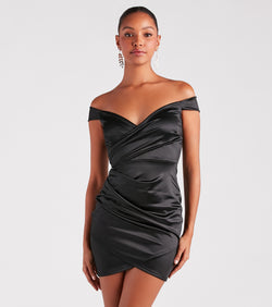 Allure Them All Satin Wrap Mini Dress