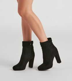 Meet Chic Faux Suede Slouch Booties is a trendy pick to create 2023 concert outfits, festival dresses, outfits for raves, or to complete your best party outfits or clubwear!